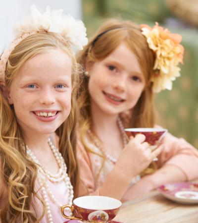 a tea party for two little princesses