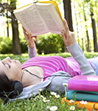 Girl Reading Outside