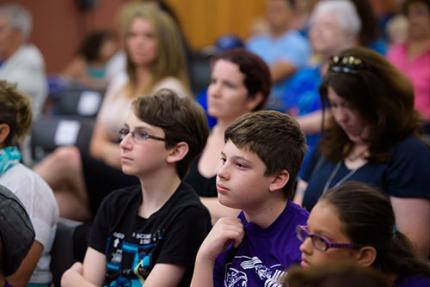 Children participating in NASA downlink