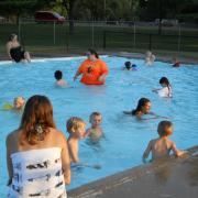 People playing in a pool