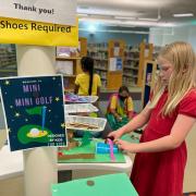 Photograph of children putting together their mini mini golfs