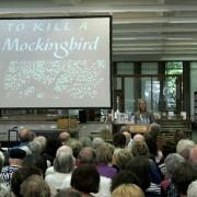 Highland Park Mayor Nancy Rotering Reading to Audience