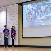 Children participating in NASA downlink