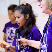 Children participating in NASA downlink