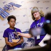 Children participating in NASA downlink