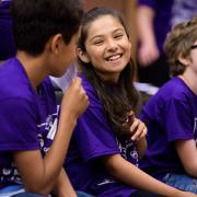 Children participating in NASA downlink