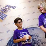 Children participating in NASA downlink