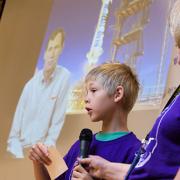 Children participating in NASA downlink