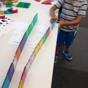 Child playing with Magna-Tiles