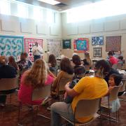 Audience listening to author Alan Porter