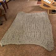 Gray chunky blanket