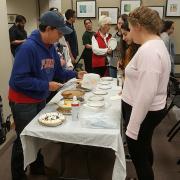 Patrons line up for a slice of pie. 