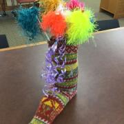 Knitted sock vase