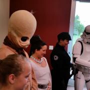 Cosplayers dressed as Star Wars characters 