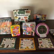 Table display of books about suncatchers