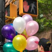 Teen setting up decorations