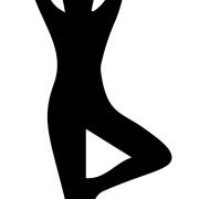 Yoga pose silhouette for demonstration