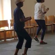 Participants in a Zumba class 