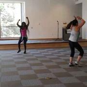 Participants in a Zumba class 