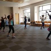 Participants in a Zumba class 