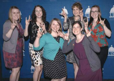 The Make it @ your library team with Illinois State Library Director Anne Craig