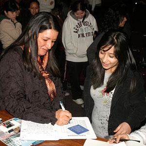 Sandra Cisneros did a special event with teens only; we worked with various Chicago Public Schools to come in for a field trip to the event.