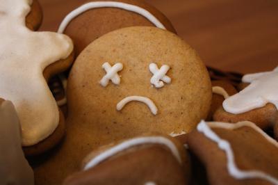 sad gingerbread cookie