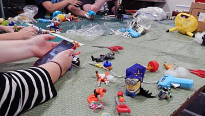 Teens making creations in FrankenHeroes